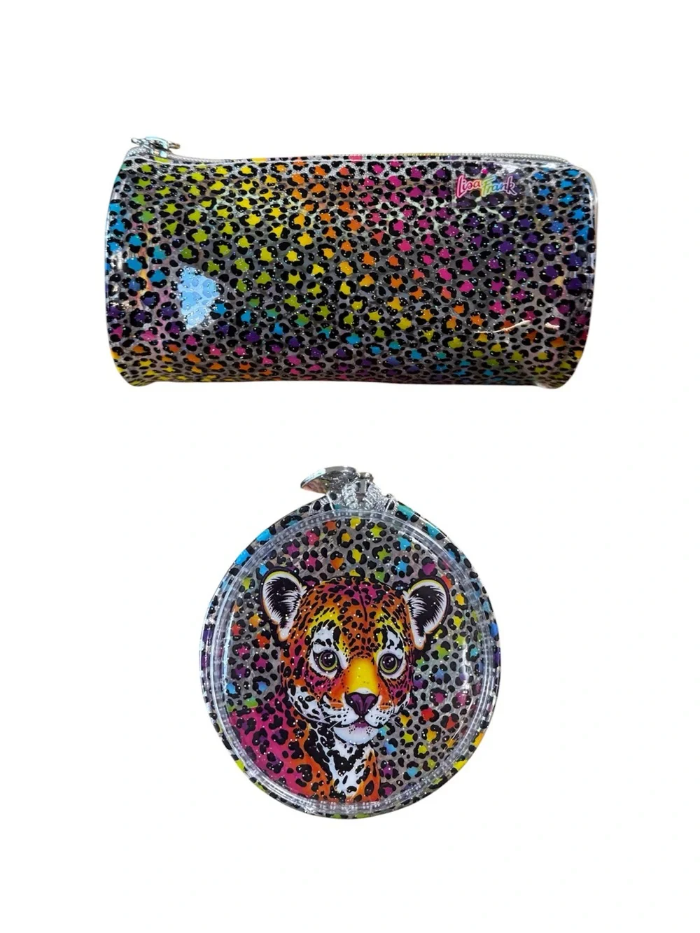 Morphe X Lisa Frank Rainbow Leopard Print Pencil Pouch Makeup Cosmetic Case Bag